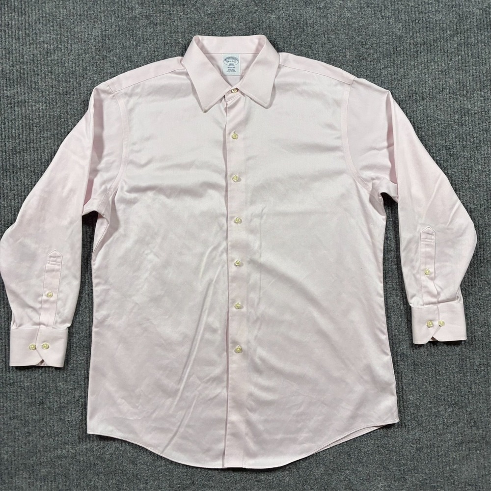 Brooks Brothers 1818 Regent Mens Button Up Shirt Size 16.5 2/3 Pink‎ Long Sleeve